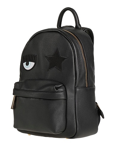 CHIARA FERRAGNI Rucksacks Black 100% Polyurethane, Polyurethane resin