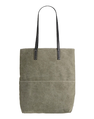 MY CHOICE Shoulder bag Military green Textile fibres, Soft Leather