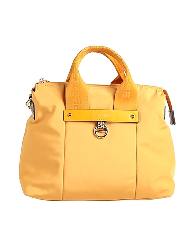 BORBONESE Handbag Yellow 80% Nylon, 10% Polyurethane, 10% PVC - Polyvinyl chloride