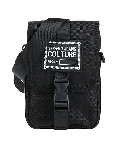 VERSACE JEANS COUTURE Cross-body bags Black 90% Polyamide, 10% Polyurethane, Polyurethane resin