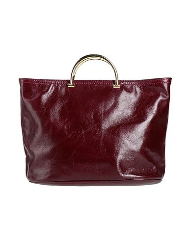 BORBONESE Handbag Burgundy 100% Soft Leather
