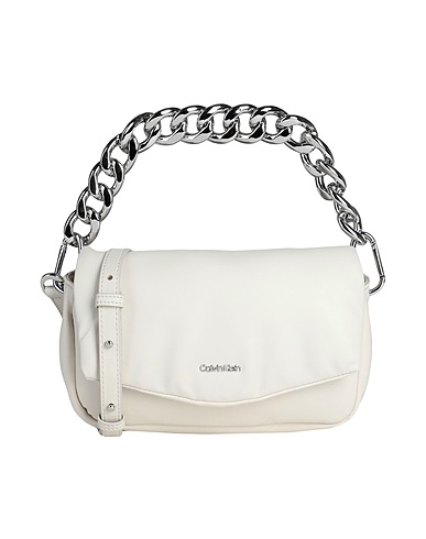CALVIN KLEIN Borsa a mano Avorio 51% Poliestere, 49% Poliuretano