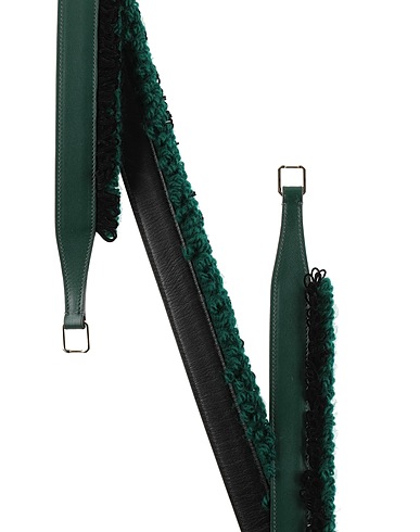VALEXTRA Bag accessories & charms Green 70% Calfskin, 30% Other Fibres