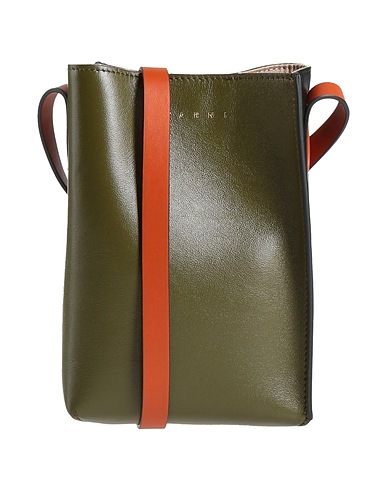 MARNI Across-body bag Military green 100% Bovine leather, Brass