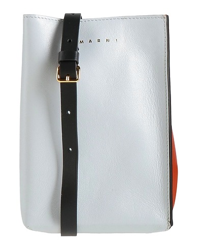 MARNI Across-body bag Light grey 100% Bovine leather, Brass