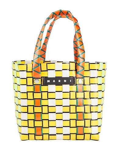 MARNI Handbags Yellow 100% Polypropylene, Bovine leather