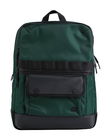 TOMMY HILFIGER Rucksacks Dark green 80% Polyamide, 20% Polyurethane