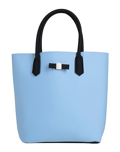 SAVE MY BAG Borsa a mano Celeste 50% PEEK (Polietere - Etere - Chetone), 40% Poliammide, 10% Elastan