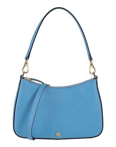 LAUREN RALPH LAUREN Handtasche Taubenblau 100% Rindsleder