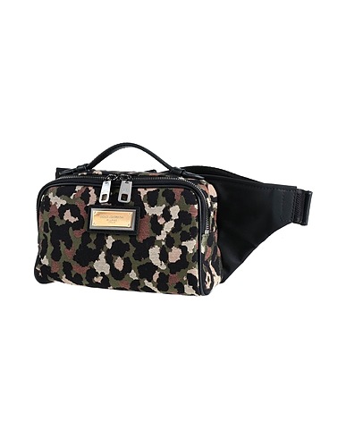 DOLCE&GABBANA Marsupi Nero 40% Cotone, 30% Poliestere, 15% Poliammide, 10% Pelle di vitello, 5% Acrilico