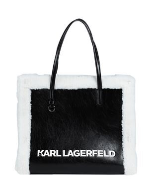 KARL LAGERFELD K/SKUARE LG TOTE SHEARLING ハンドバッグ ブラック レディース