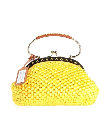 MAISON MARGIELA ハンドバッグ イエロー レーヨン 100% / 牛革 / 真鍮/ブラス