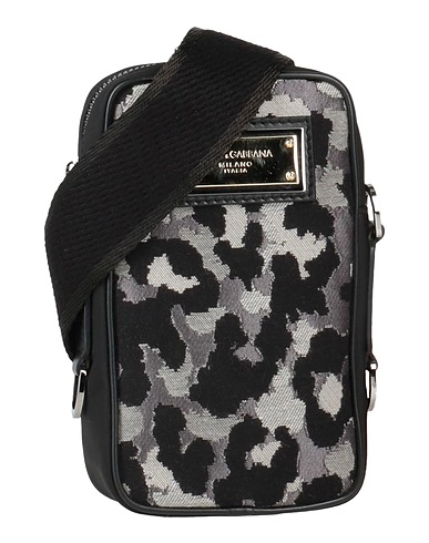 DOLCE&GABBANA クロスボディバッグ グレー コットン 40% / ポリエステル 30% / ナイロン 15% / 牛革（カーフ） 10% / アクリル 5%