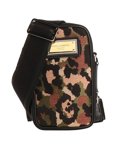 DOLCE&GABBANA Across-body bag Military green 40% Cotton, 30% Polyester, 15% Polyamide, 10% Calfskin, 5% Acrylic