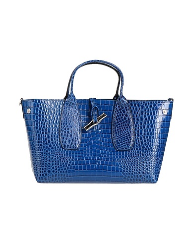 LONGCHAMP Handbag Bright blue Cowhide, Cow leather
