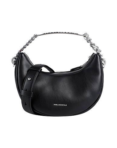 KARL LAGERFELD Handbag K/ID MD HALF MOON BAG
 Black 65% Recycled leather, 19% Polyurethane, 16% Polyester