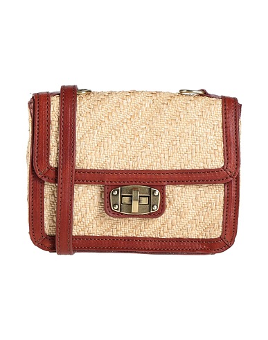 CATERINA LUCCHI Cross-body bags Beige 100% Cotton, Calfskin