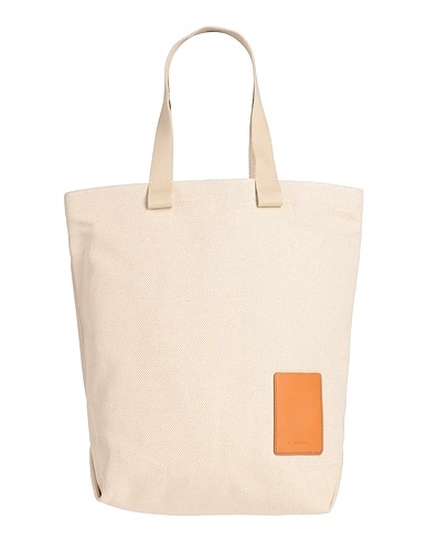 IL BISONTE Handbag Beige Textile fibres, Soft Leather