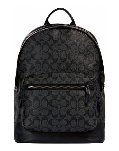 COACH Zaini West backpack in signature canvas Grigio chiaro PVC - Polivinilcloruro, Poliestere
