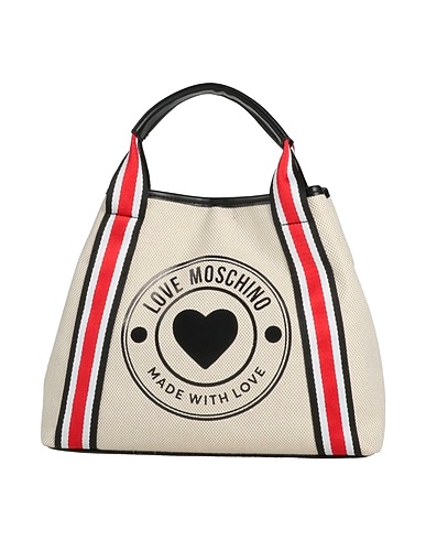 LOVE MOSCHINO Borsa a mano Beige 46% Poliestere, 36% PVC - Polivinilcloruro, 18% Cotone