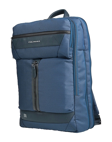 PIQUADRO Rucksacks Midnight blue Bovine leather, EVA (Ethylene - Vinyl - Acetate), Nylon, Polyester, Metal