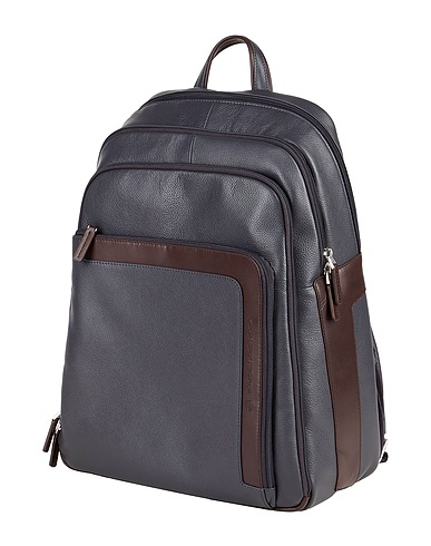 PIQUADRO Backpacks Navy Bovine leather, EVA (Ethylene - Vinyl - Acetate), Nylon, Polyester, Metal