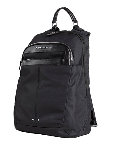PIQUADRO Rucksacks Black Cow leather, EVA (Ethylene - Vinyl - Acetate), Nylon, Polyester, Metal