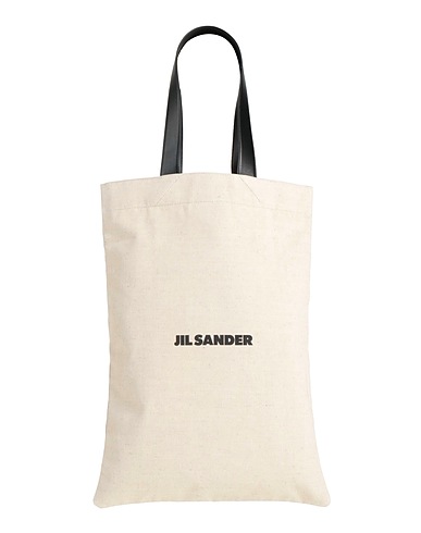 JIL SANDER Shoulder bag Ivory Textile fibers, Soft Leather
