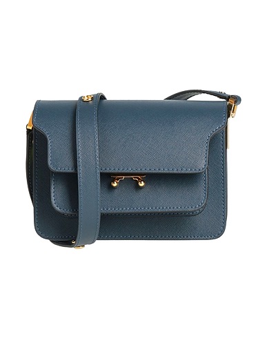 MARNI Cross-body bags Navy 95% Bovine leather, 5% Brass