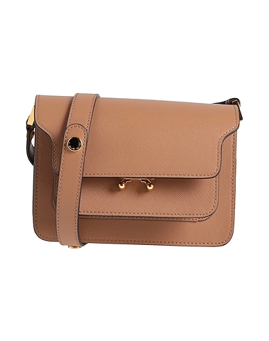 MARNI Across-body bag Camel 95% Cow leather, 5% Brass