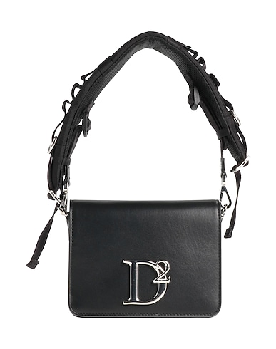DSQUARED2 Handbag Black Calfskin, Textile fibres