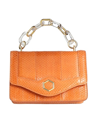 HIBOURAMA Handbag Orange Snakeskin