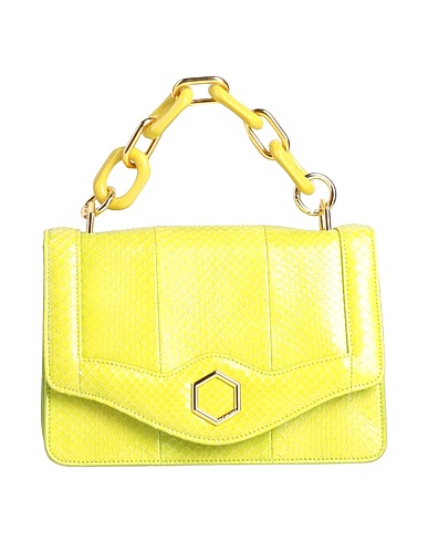 HIBOURAMA Borsa a mano Verde lime Pelle di serpente