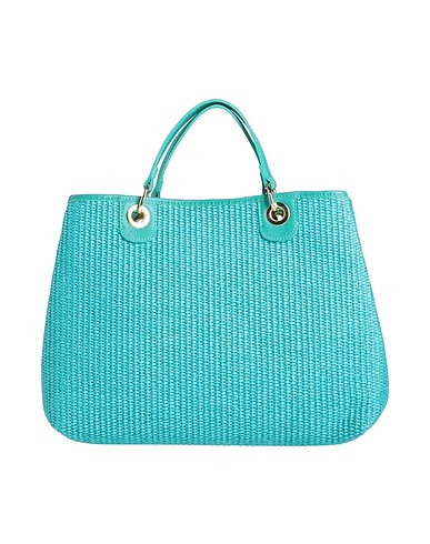 MY-BEST BAG Handbag Turquoise Textile fibers, Soft Leather