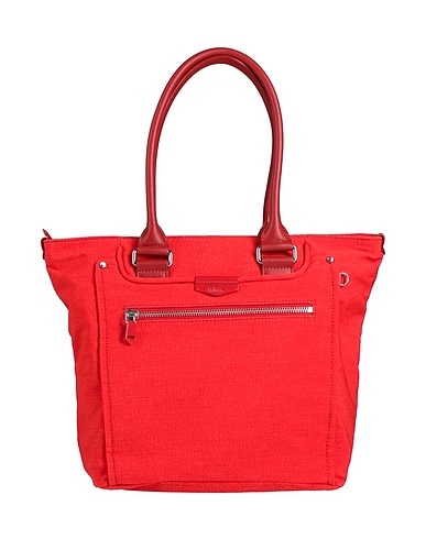 KIPLING Handbag Red Textile fibres, Soft Leather