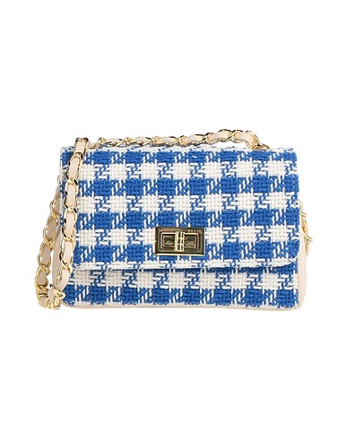 MARC ELLIS Sac bandoulière Bleu Fibres textiles, Cuir