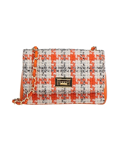 MARC ELLIS Across-body bag Orange Textile fibres, Soft Leather