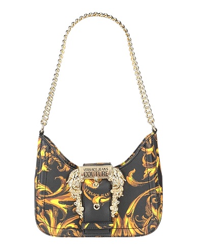 VERSACE JEANS COUTURE Shoulder bag Black 100% Polyurethane, Polyurethane resin