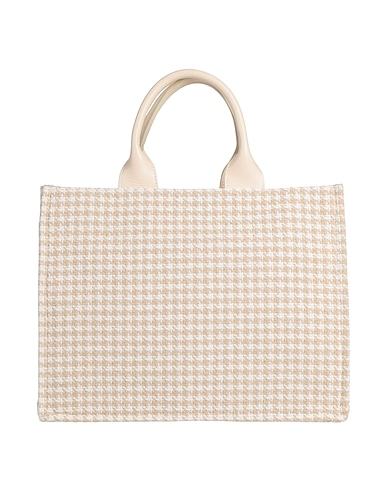 MARC ELLIS Handbag Beige Textile fibres, Soft Leather