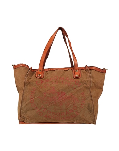 CAMPOMAGGI Handbag Military green 100% Cotton, Calfskin