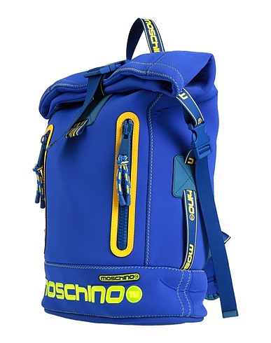 MOSCHINO Backpacks Bright blue Textile fibers, Soft Leather