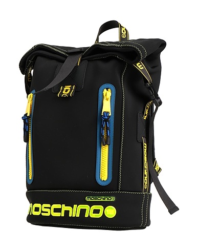 MOSCHINO Backpacks Black Textile fibers, Soft Leather