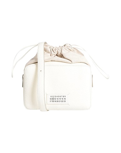 MAISON MARGIELA Across-body bag Ivory Leather, Textile fibres