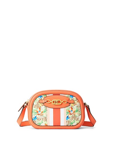 LAUREN RALPH LAUREN Umhängetasche MONOGRAM MEDIUM JORDYNN CROSSBODY BAG
 Lachs 60% Baumwolle, 40% Polyester, Rindsleder