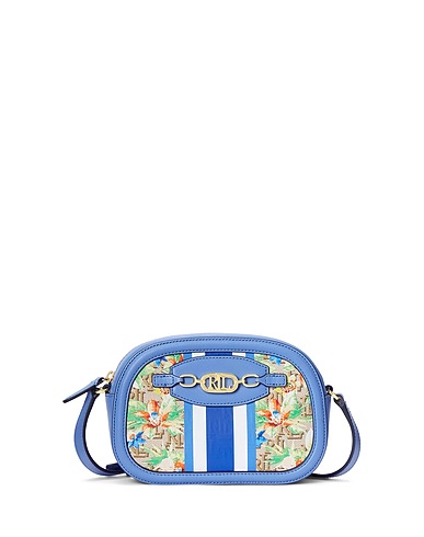 LAUREN RALPH LAUREN Borsa a tracolla MONOGRAM MEDIUM JORDYNN CROSSBODY BAG
 Blu 60% Cotone, 40% Poliestere, Pelle di bovino