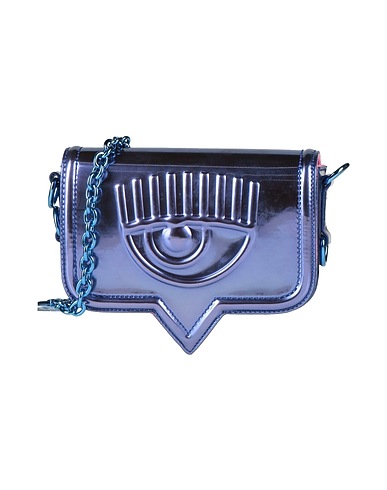 CHIARA FERRAGNI Cross-body bags Bright blue 100% Polyester, Polyurethane resin