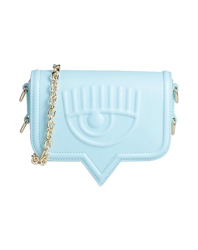 CHIARA FERRAGNI Across-body bag Sky blue 100% Polyester, Polyurethane resin