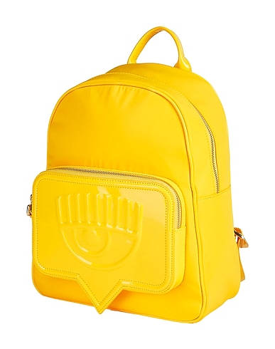 CHIARA FERRAGNI Rucksacks Yellow 80% Polyester, 20% Polyurethane, Polyurethane resin