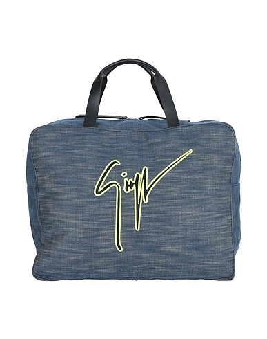 GIUSEPPE ZANOTTI Travel & duffel bag Blue Textile fibers, Soft Leather