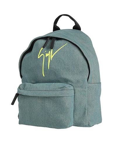 GIUSEPPE ZANOTTI Rucksacks Blue Textile fibres, Soft Leather